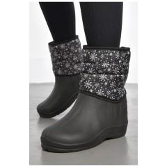 Дутики женские на меху черного цвета 184864L