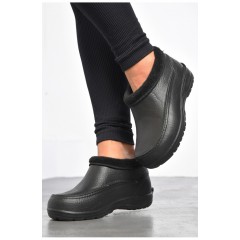 Калоші жіночі на хутрі чорного кольору 185057L