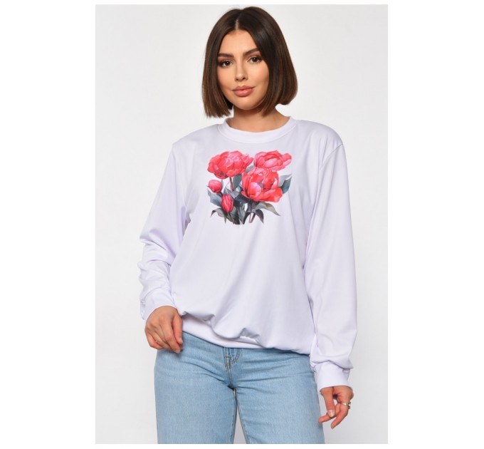 Світшот жіночий з малюнком білого кольору 185601L