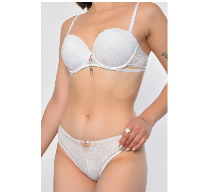 Комплект женский белого цвета чашка В 186556L