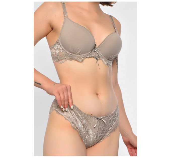 Комплект жіночий сірого кольору чашка В 186693L