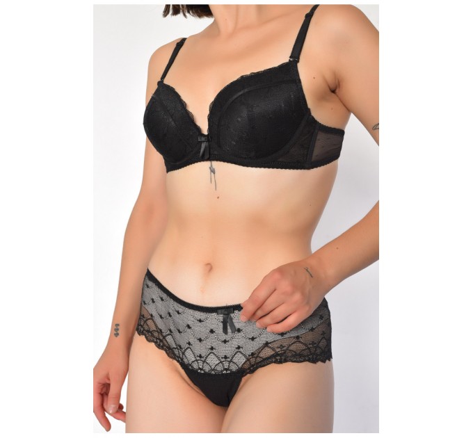 Комплект жіночий чорного кольору чашка С 186796L