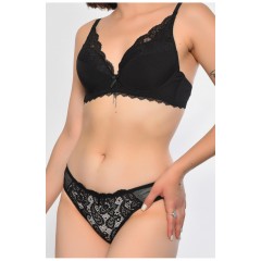 Комплект жіночий чорного кольору чашка С 186797L