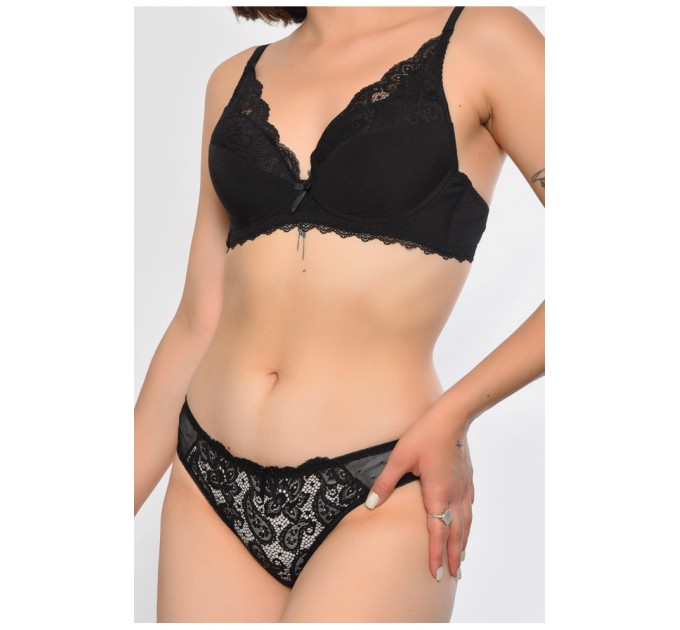 Комплект жіночий чорного кольору чашка С 186797L