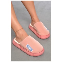 Тапочки домашние женские теплые темно-розового цвета 186835L
