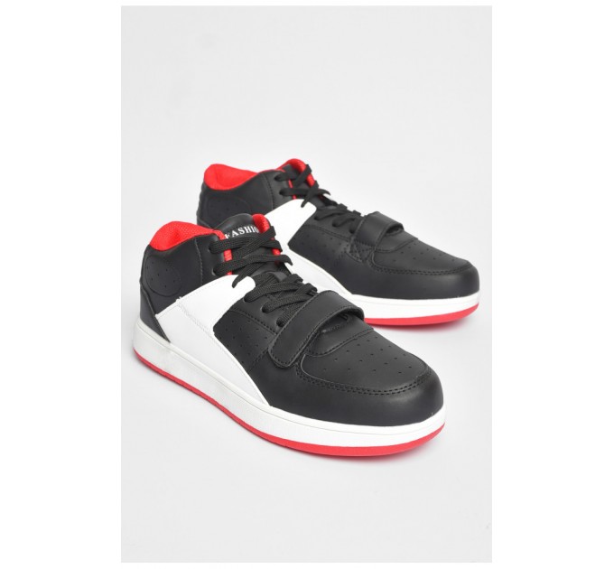 Кросівки чоловічі чорно-білого кольору на шнурівці 186844L