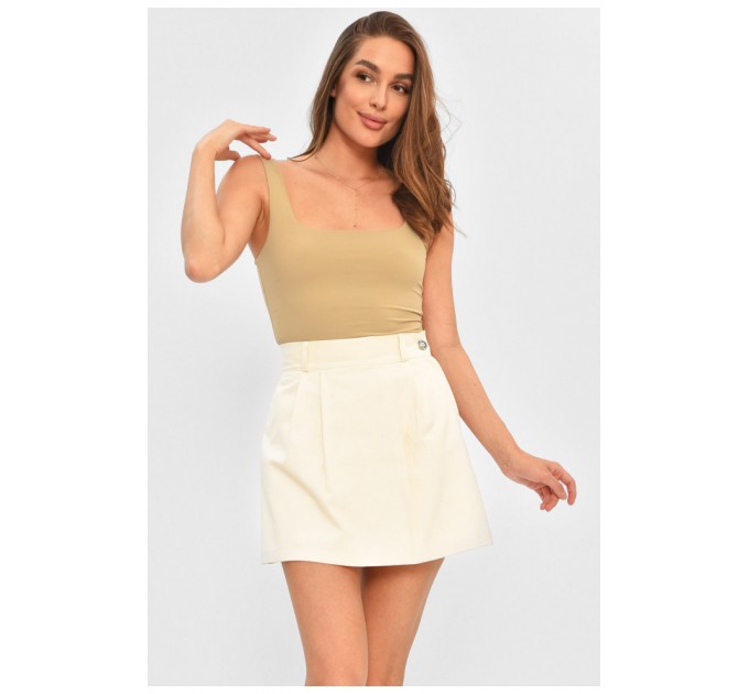 Юбка-шорты женская однотонная бежевого цвета 187242L