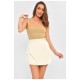 Спідниця-шорти  жіноча однотонна бежевого кольору 187242L