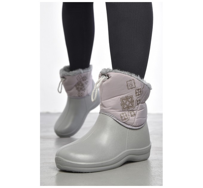 Дутики жіночі на хутрі сірого кольору 187253L