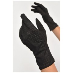 Перчатки женские текстильные сенсорные черного цвета 187506L