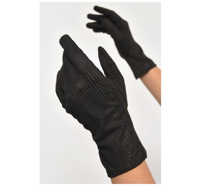Рукавички жіночі текстильні сенсорні чорного кольору 187506L