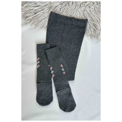 Колготи дитячі для дівчинки темно-сірого кольору 187599L
