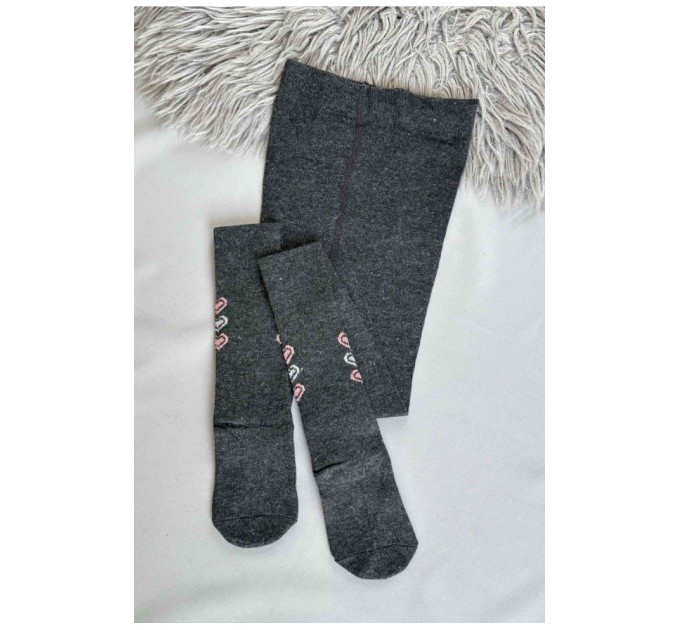 Колготи дитячі для дівчинки темно-сірого кольору 187599L