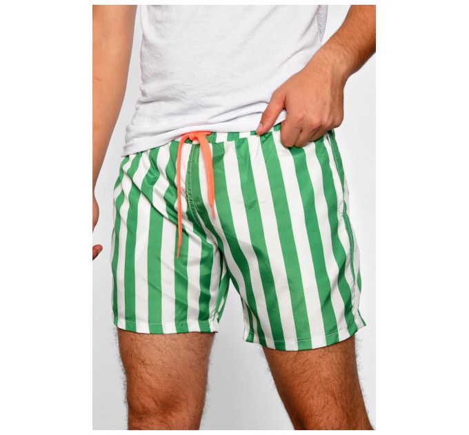 Шорти чоловічі в смужку зеленого кольору 188046L