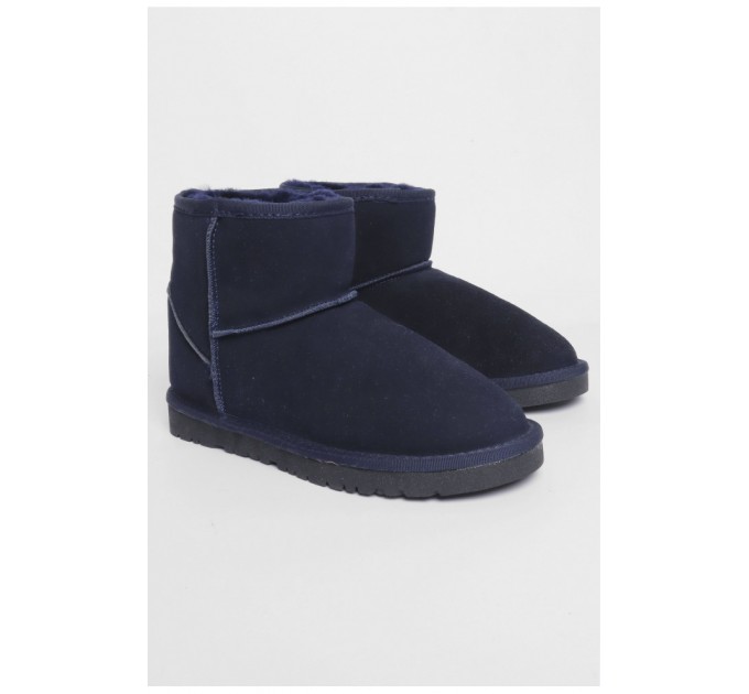 Угги женские искусственная замша темно-синего цвета на меху 188151L