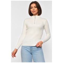 Гольф женский однотонный с замком белого цвета 188268L Гольф женский однотонный с замком белого цвета 188268L