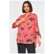 Блуза жіноча напівбатальна коралового кольору 189066L