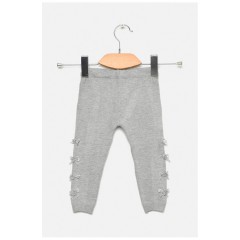 Демисезонные лосины для девочки светло-серого цвета 189112L