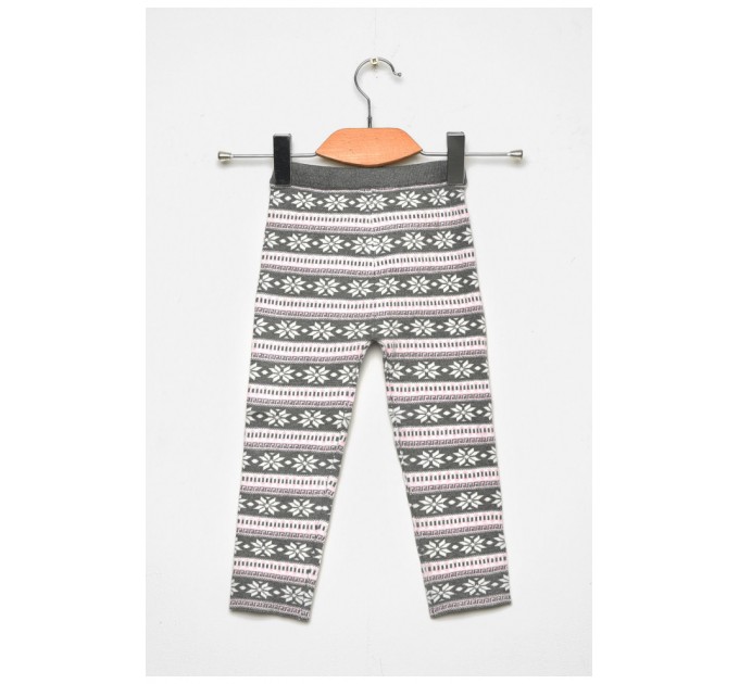 Демисезонные лосины для девочки серого цвета 189127L