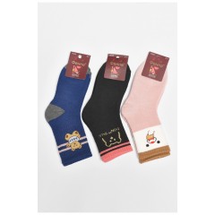 Набор детских махровых носков для девочки 3 штуки 189425L