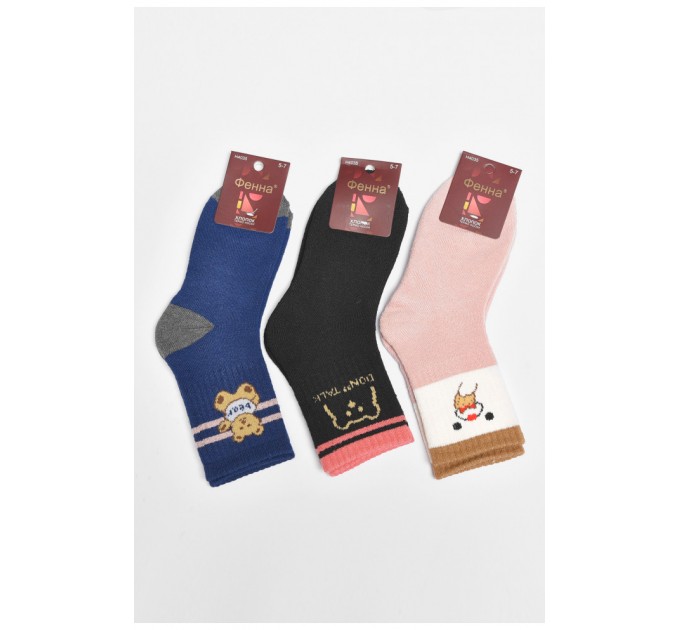 Набір дитячих шкарпеток махрових для дівчинки 3 штуки 189425L