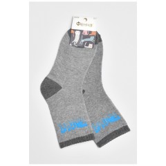 Шкарпетки дитячі махрові для хлопчика сірого кольору 189473L