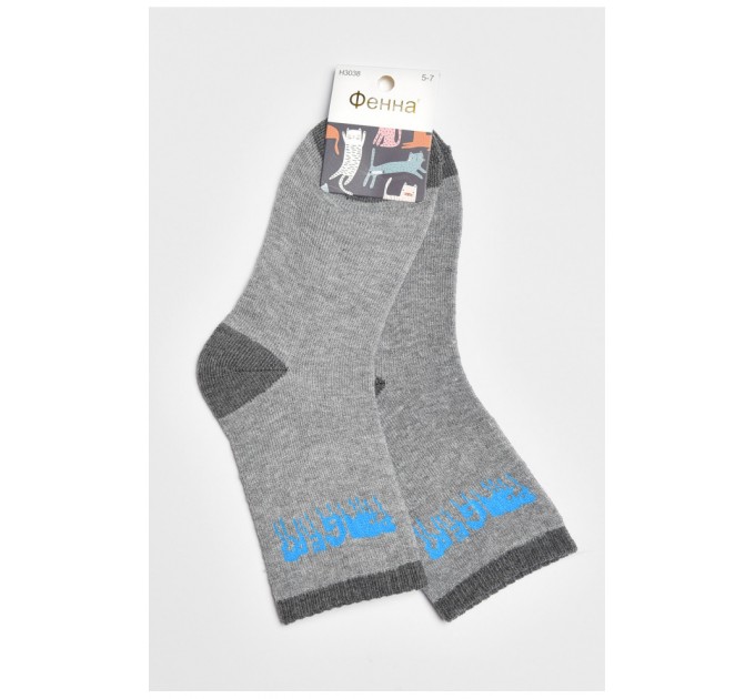 Шкарпетки дитячі махрові для хлопчика сірого кольору 189473L