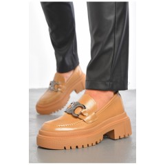 Лофери жіночі темно-бежевого кольору 189501L