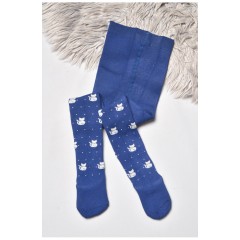 Колготи дитячі махрові для дівчинки синього кольору 189592L