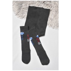 Колготи дитячі махрові для хлопчика чорного кольору 189611L
