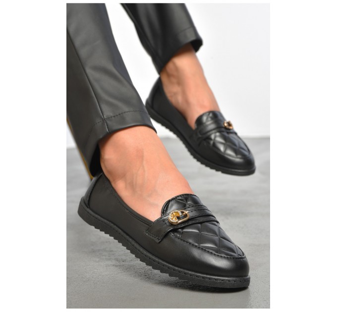 Туфлі-лофери жіночі чорного кольору 189816L