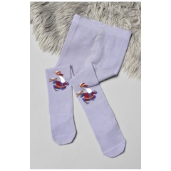 Колготи дитячі з малюнком фіолетового кольору 189929L