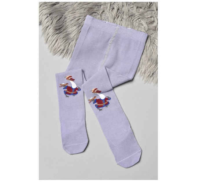 Колготи дитячі з малюнком фіолетового кольору 189929L