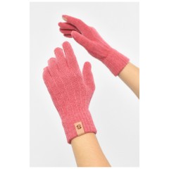 Рукавички жіночі темно-рожевого кольору утеплені 189982L