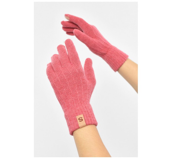 Рукавички жіночі темно-рожевого кольору утеплені 189982L
