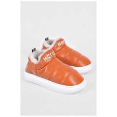 Тапочки детские светло-коричневого цвета на меху 190092L