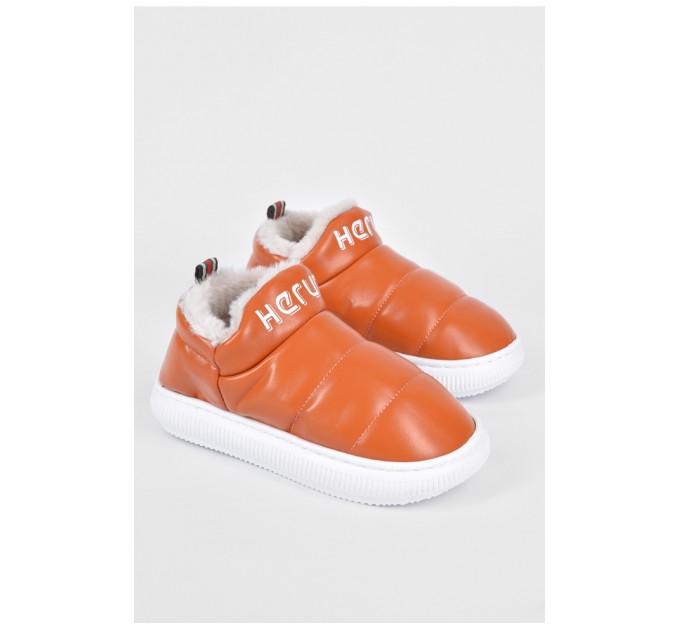 Капці дитячі світло-коричневого кольору на хутрі 190092L