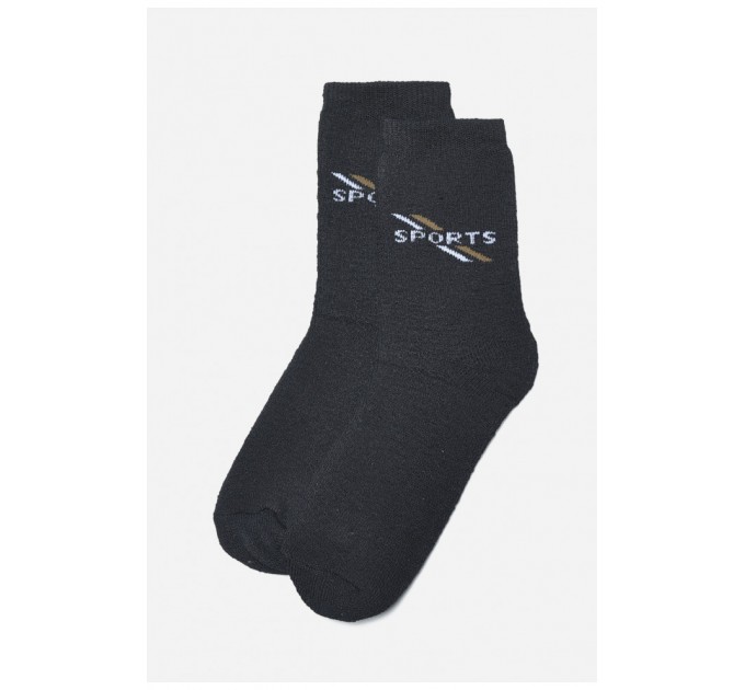 Шкарпетки чоловічі махрові чорного кольору 190339L