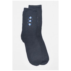 Шкарпетки чоловічі махрові темно-синього кольору 190346L