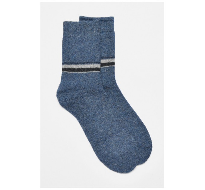 Шкарпетки чоловічі махрові ангорові синього кольору 190529L