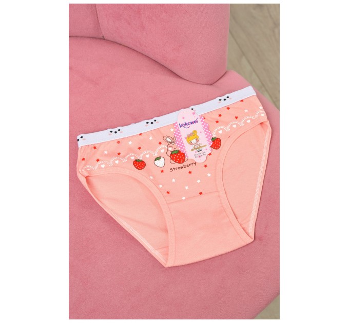Трусики дитячі для дівчинки персикового кольору з малюнком 190740L