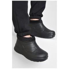 Галоши мужские на меху черного цвета 191041L