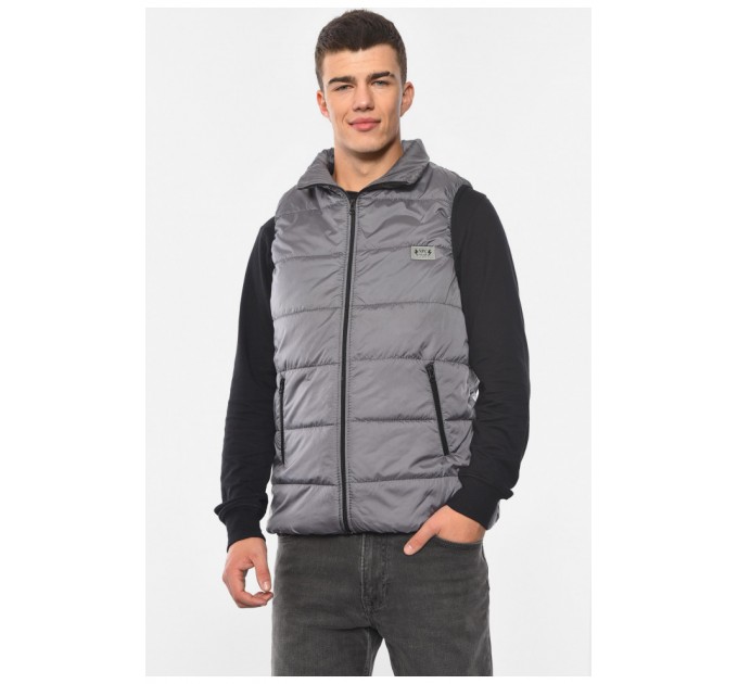 Жилетка мужская демисезонная серого цвета 191052L