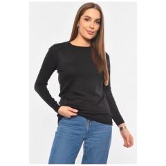 Свитер женский тонкий черного цвета однотонный 191282L