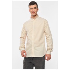 Сорочка чоловіча однотонна бежевого кольору 191629L