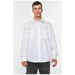 Сорочка чоловіча однотонна білого кольору 191649L