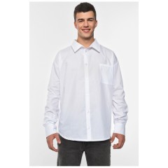 Сорочка чоловіча однотонна білого кольору 191654L