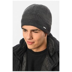 Шапка чоловіча на флісе сірого кольору 191792L Шапка чоловіча на флісе сірого кольору 191792L