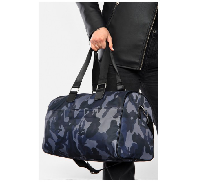 Женская сумка синего цвета с камуфляжным принтом 192089L.