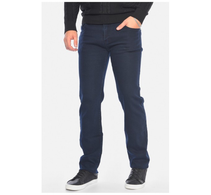 Джинси чоловічі однотонні темно-синього кольору 192363L